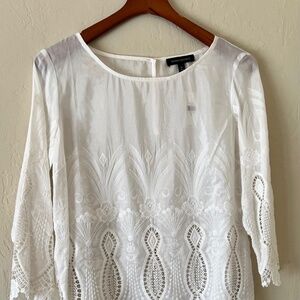 Banana Republic White Lace Tunic Top